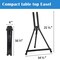 Aluminum 15" to 21" Tabletop Easel Display, Black Tripod with Rubber Feet, Holds Canvas, Paintings, Books, Photos, Signs